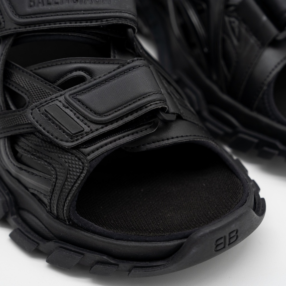 size 42 - Balenciaga Track Sandals Triple Black Straps - Picture 6 of 11
